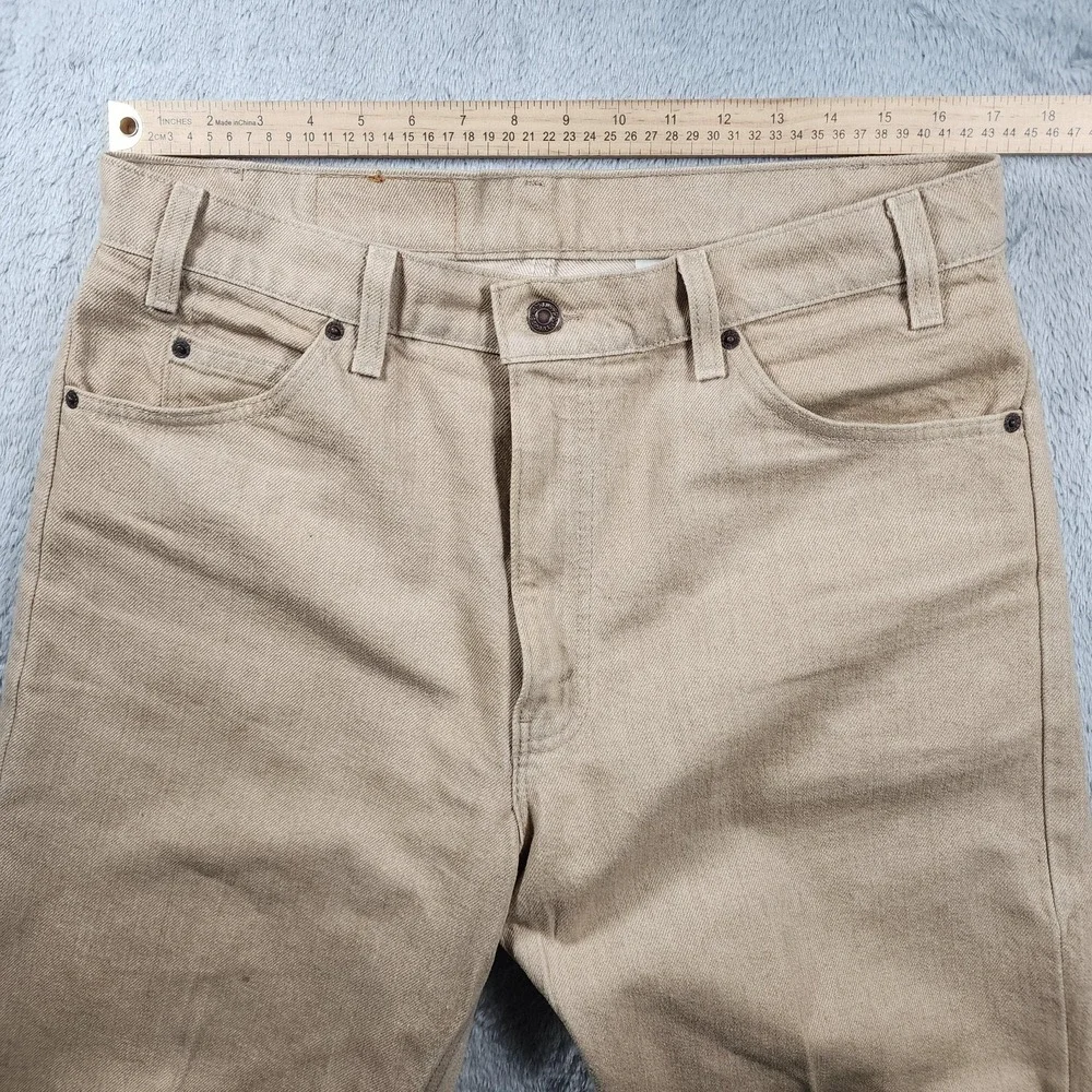 VINTAGE Levis 550 Jeans Men 36x32 (Fits 34x33) Beige Sandstone Orange Tab USA 90